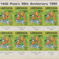 Disney Grenada 1980 50. Geburtstag Pluto Kleinbogen postfrisch
