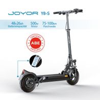 JOYOR Y8-S(ABE)Elektroroller für Erwachsene, 500W Motor, 10 Zoll Reifen, 48V26AH Akku