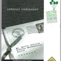 Kleines Taschenbuch zum Welttag des Buches 2012 " Adressat Unbekannt "