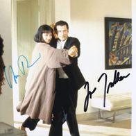 Uma Thurman + John Travolta (Pulp Fiction) - orig. sign. Großfoto (1)