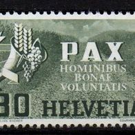 Schweiz postfrisch PAX Michel Nr. 454 - 80 Centimes - 2