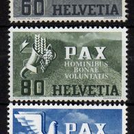 Schweiz postfrisch PAX Michel Nr. 453-455 - 60 C bis 1FR