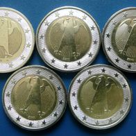 2 Euro - BRD - 2010 A, D, F, G, J (Set - 5 St.)