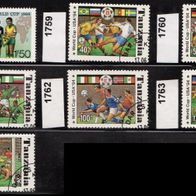 L594 Fußball-Marken Tansania Mi. Nr. 342 bis 1764 -- 7 verschied. Marken o