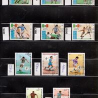 L600a Fußball-Marken Laos Mi. Nr. 813 bis 1186 - 11 verschiedene Marken o