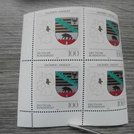 Bund 1714 * * Eckrand u.l. 4-er Block - Wappen Länder Sachsen-Anhalt 1994 Postfrisch