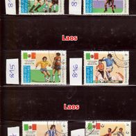 L614 Fußball-Marken Laos Mi. Nr.813 - 818- 6 verschiedene Marken o