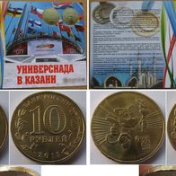 2013, Russia, Summer Universiade, Kazan, collector´s album with 10-Rubles coins
