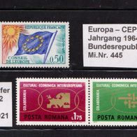 L630 Europa CEPT Jahrgang 1964-1972 -Nationen versch.- Mi. Nr. versch.- 4 Marken * *