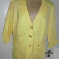 Jacke Blazer 3/4 Arm von Steilmann Gr.44 gelb Stretch *