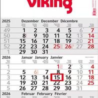 3-Monats-Wandkalender 2026