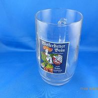 älterer Glaskrug, Bierkrug von der Brauerei Wolferstetter "450 Jahre 1542 - 1992"