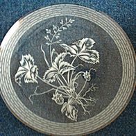 Glasteller mit Erdbeeren Erdbeerpflanze Motiv 32 Durchmesser Goldrand