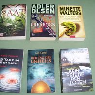 6x Buch Bücher Thriller Psychothriller v. Pepper/Ray/A. Olsen/Coben/J. Land/Walters