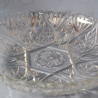 Glasschale geschliffenes Glas ca 30 cm Ø + 6,5 cm hoch ca. 1,5 kg schwer