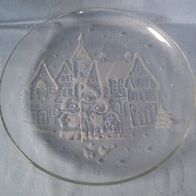 Glasteller Winterlandschaft Sternensänger ca. 30 cm Ø + 3,5 cm hoch