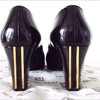 Bruno Magli: Extravagante Lackleder-Pumps, Schwarz, Größe 38 - LVP 279,00 EUR!