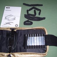 Tchibo Elektrische Papilloten 16 Stück Stoffbezogen in Goldfarbener Tasche