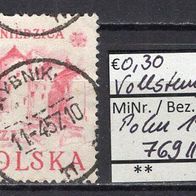 Polen 1952 Historische Baudenkmäler in den Pieniny-Bergen MiNr. 769 II Vollstempel