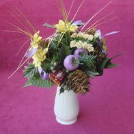 Kunstblumen Strauß Ø 25 cm Apfel Beeren Blumen Winter Dekoration Deko Weihnachts