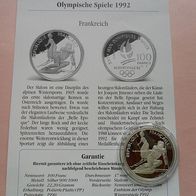 Frankreich 1990 100 Francs PP Olympia 1992 Slalomläüfer