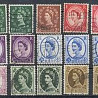 Briefmarken Großbritannien 1952 - 1966 - 26 Marken