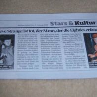 Visage Steven Strange Sammlung Article Clippings Bericht