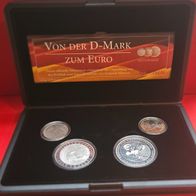 Sondermünzen Gedenkset "von der DM zum Euro 10€/10DM/1Euro/1DM