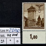 Los H23190: Generalgouvernement Mi. 40 * * UR