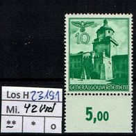 Los H23191: Generalgouvernement Mi. 42 * * UR