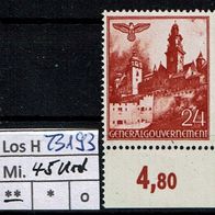 Los H23193: Generalgouvernement Mi. 45 * * UR