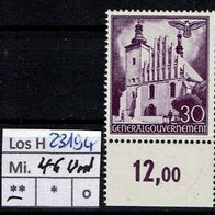 Los H23194: Generalgouvernement Mi. 46 * * UR