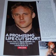 Brad Renfro Clipping Collection AD Sammlung Article Bericht