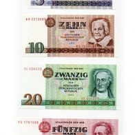 1 Satz Geldscheine der DDR 5-500 Mark Bankfrisch