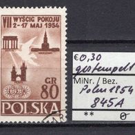 Polen 1954 7. Internationale Radfernfahrt für den Frieden MiNr. 845 A gestempelt