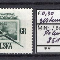 Polen 1954 Internationale Segelflug-Meisterschaften, Leszno MiNr. 851 A gestempelt -2