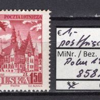 Polen 1954 Flugzeuge über Baudenkmälern MiNr. 858 A postfrisch