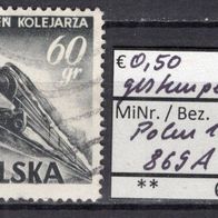 Polen 1954 Tag des Eisenbahners MiNr. 869 A gestempelt