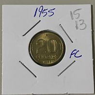 Brazil Coin Moeda 20 Centavos 1955 Aluminium-Bronze KM# 562 - eb1513 UNC