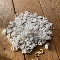 130 tlg. Set Gardinenrollen, Röllchen Innenlaufrollen, Gardinengleiter