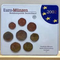 Euro - "Kursmünzensatz 2002 F" Deutschland in Stempelglanz