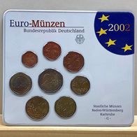 Euro - "Kursmünzensatz 2002 G" Deutschland in Stempelglanz