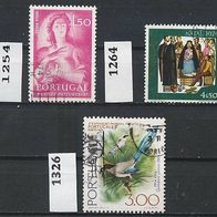 Portugal Mi. Nr. 1254 + 1264 + 1326 o <