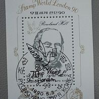 Korea Block 253 EST - Sir Rowland Hill Stamp World London Taube 1990