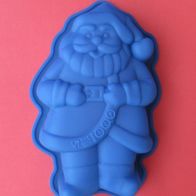 Backform Weihnachtsmann Silikon 18cm blau Weihnacht Santa Claus Kuchen Eis Form