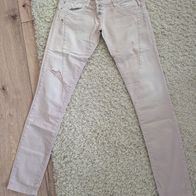 Jeans / Hose von Please - Gr. S altrosa/rosé, ripped, low waist