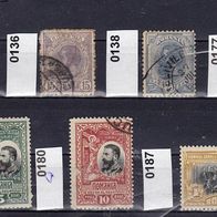 Rumänien Mi. Nr. 132 + 136 + 138 + 177 + 179 + 180 + 187 König Karl I. u.a. o <