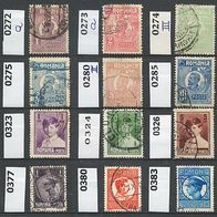 Rumänien Mi. Nr. 272a+ 273a+ 274 III+ 275+ 280 II+ 285 + 323+ 324+ 326+ 377+ 380+ o <