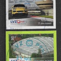 102) LVZ Post Leipzig - Porsche und Zoo gestempelt auf Papier