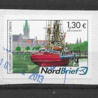 109) NordBrief - Feuerschiff gestempelt auf Papier